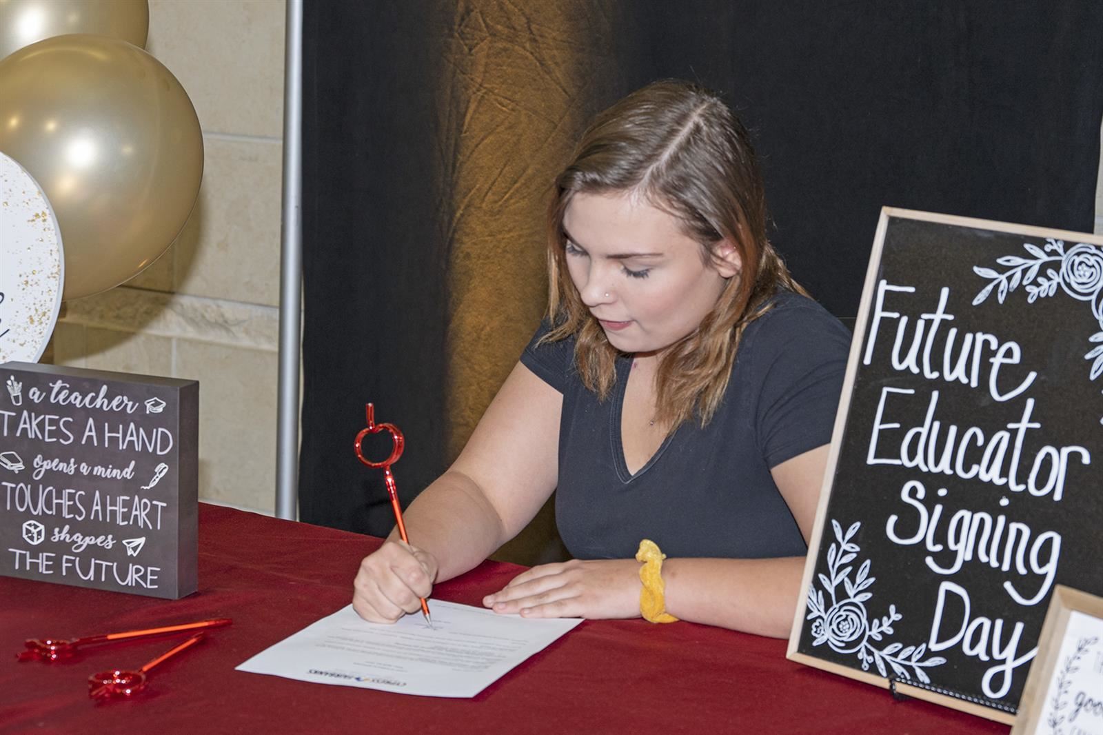 CFISD students in the Ready, Set, Teach! program participated in the district first-ever Future Educators Signing Day.